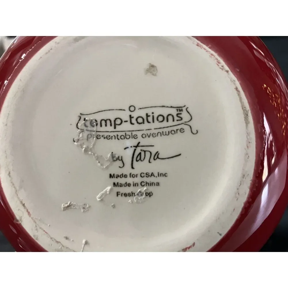 Temp-tations by Tara Apple Bakeware Serving Bowl with lid Havest Fall Autumn‎